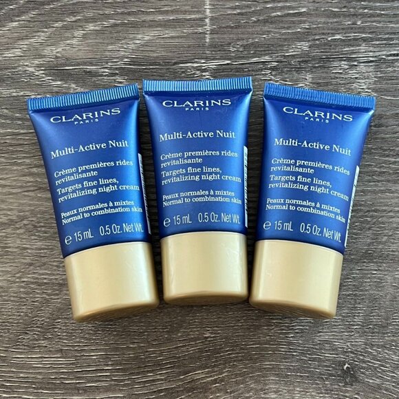 3x Clarins Multi Active Nuit Targets Fine Lines Revitalizing Night Cream 15ml*3 - Picture 1 of 1